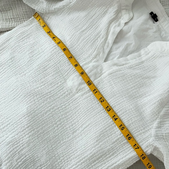Monrow Cotton Gauze White Easy Mini Dress
